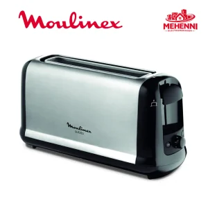 Moulinex Grille-pain 1 longue fente, 7 niveaux de dorage, Fente large, Bouton arrêt, Décongélation, Réchauffage, Tiroir ramasse-miettes, Subito, Inox LS260800