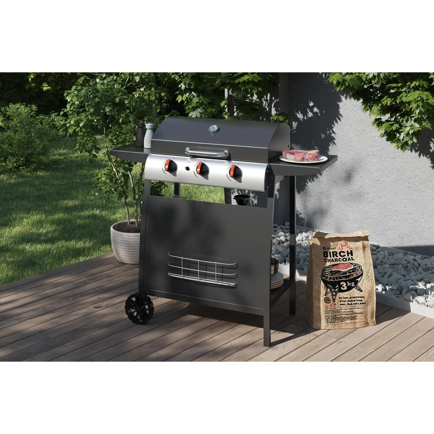 Barbecue à Gaz 3 feux sur Roues Seattle – Image 5