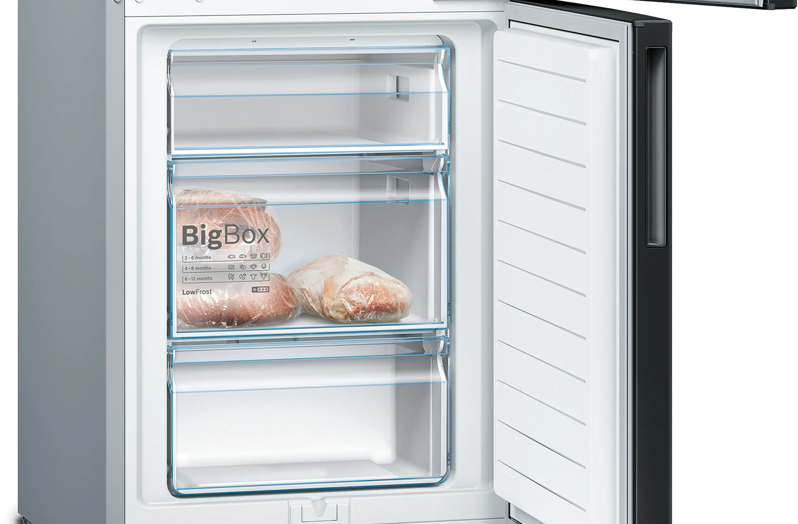 BOSCH Réfrigérateur combiné 186 x 60 cm 308l lowfrost noir - KGV36VBEAS – Image 3