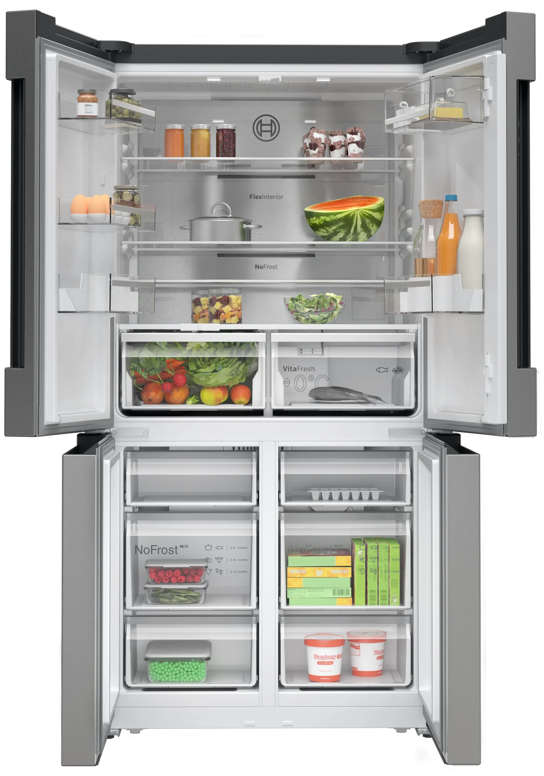 Série 4 Réfrigérateur Bosch multi-portes congélateur en bas 183 x 90.5 cm Inox – Image 8