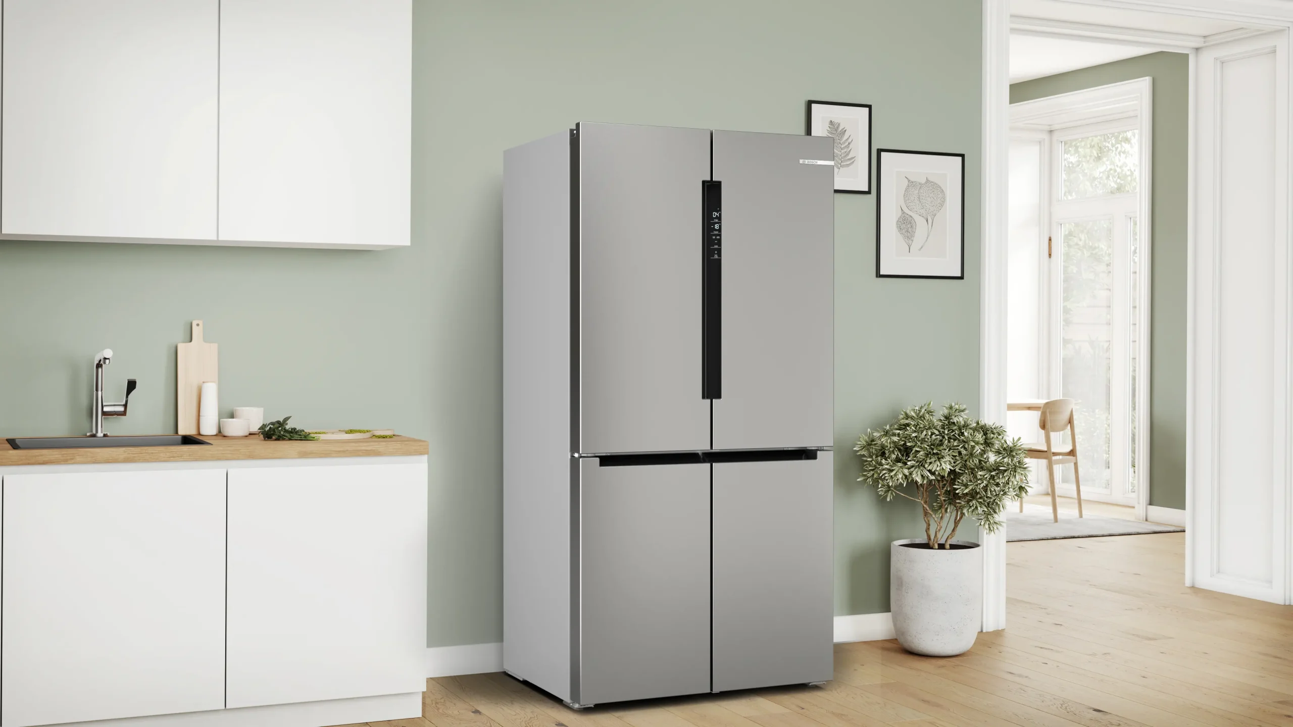 Série 4 Réfrigérateur Bosch multi-portes congélateur en bas 183 x 90.5 cm Inox – Image 7