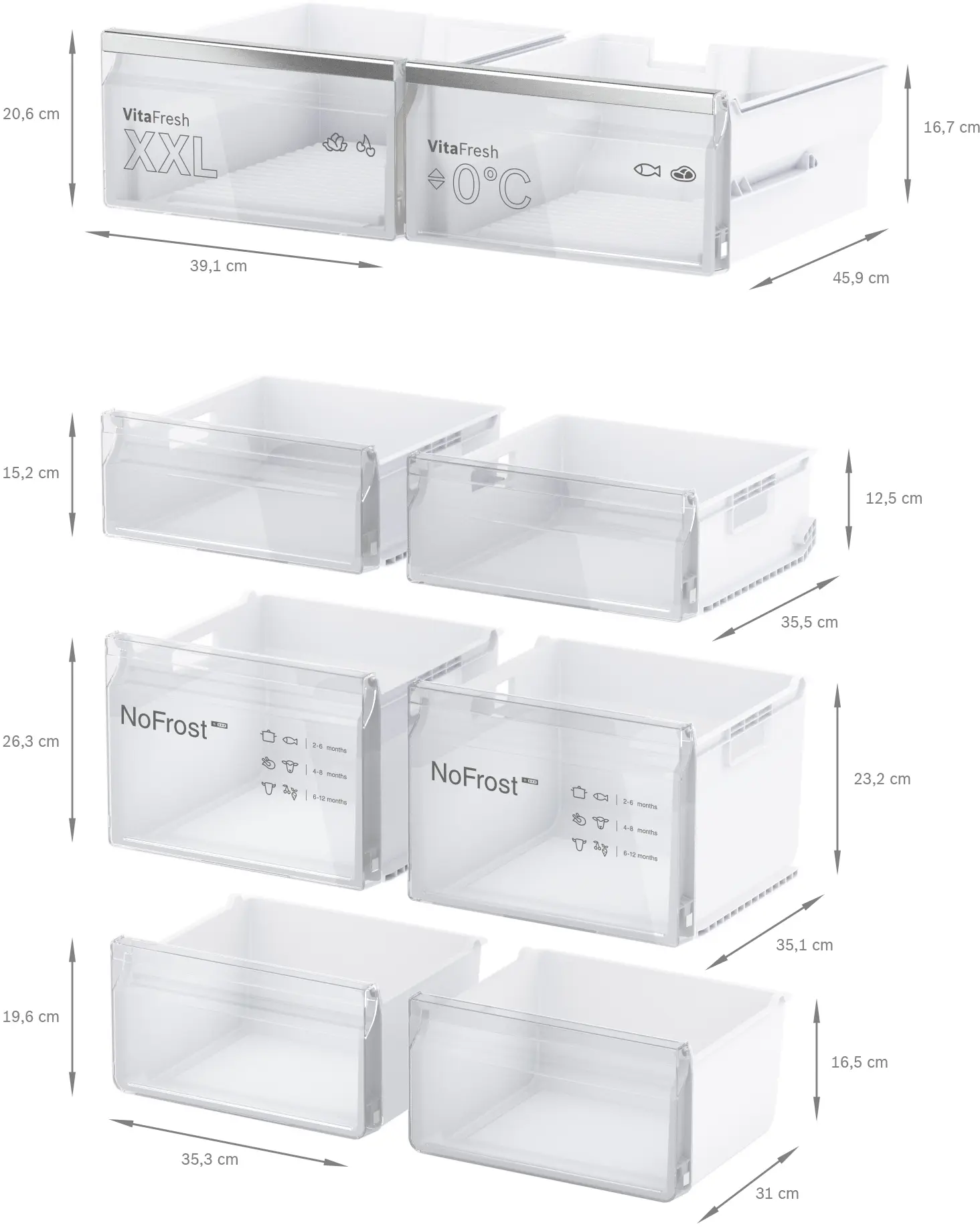 Série 4 Réfrigérateur Bosch multi-portes congélateur en bas 183 x 90.5 cm Inox – Image 4