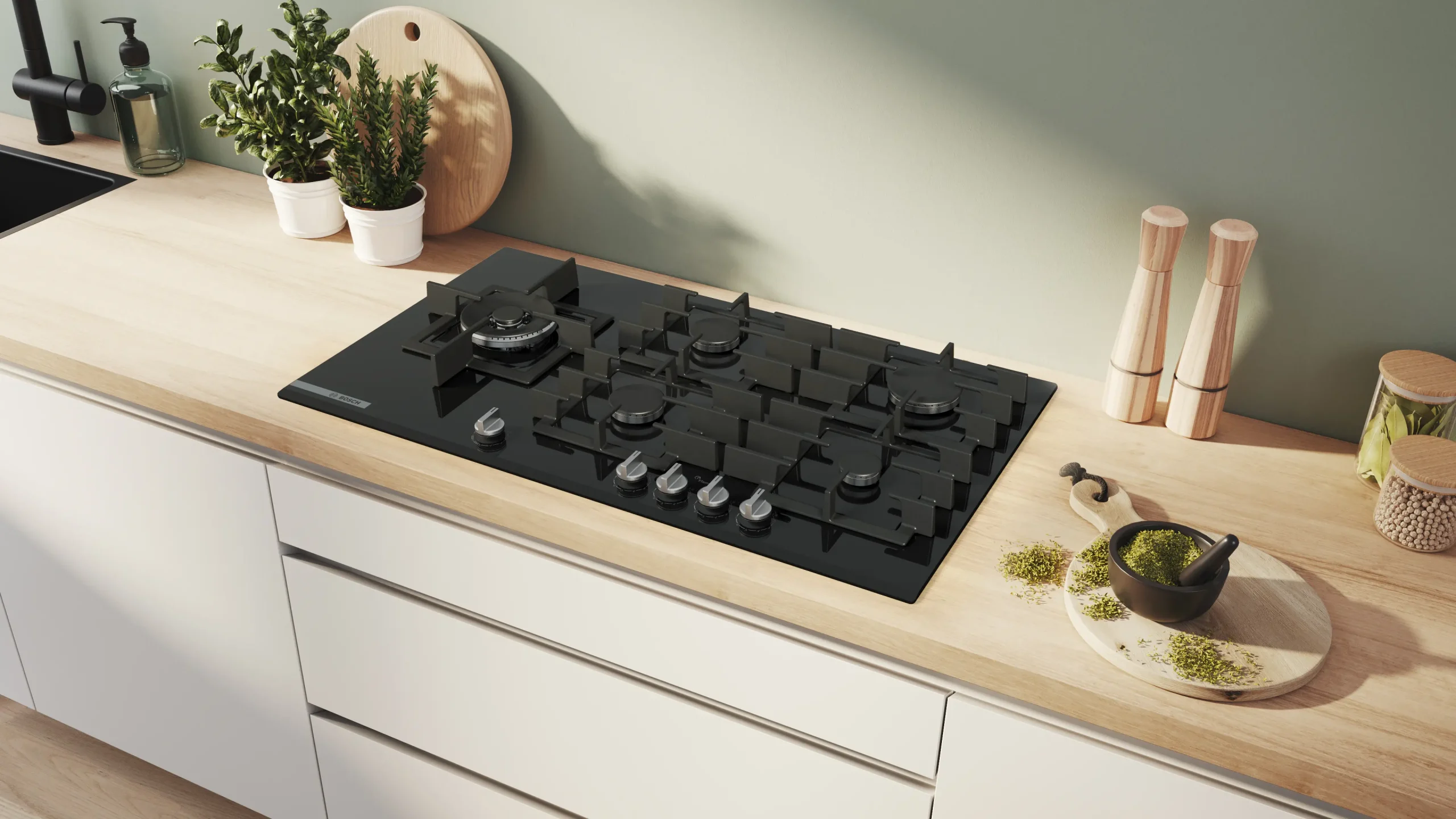 Bosch Série 8 Table gaz 90 cm Verre dur, Noir – Image 3