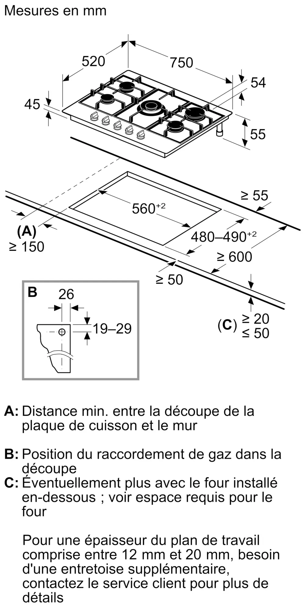 plaque de cuisson à gaz Bosch, modèle PGQ7B5K90 – Image 5