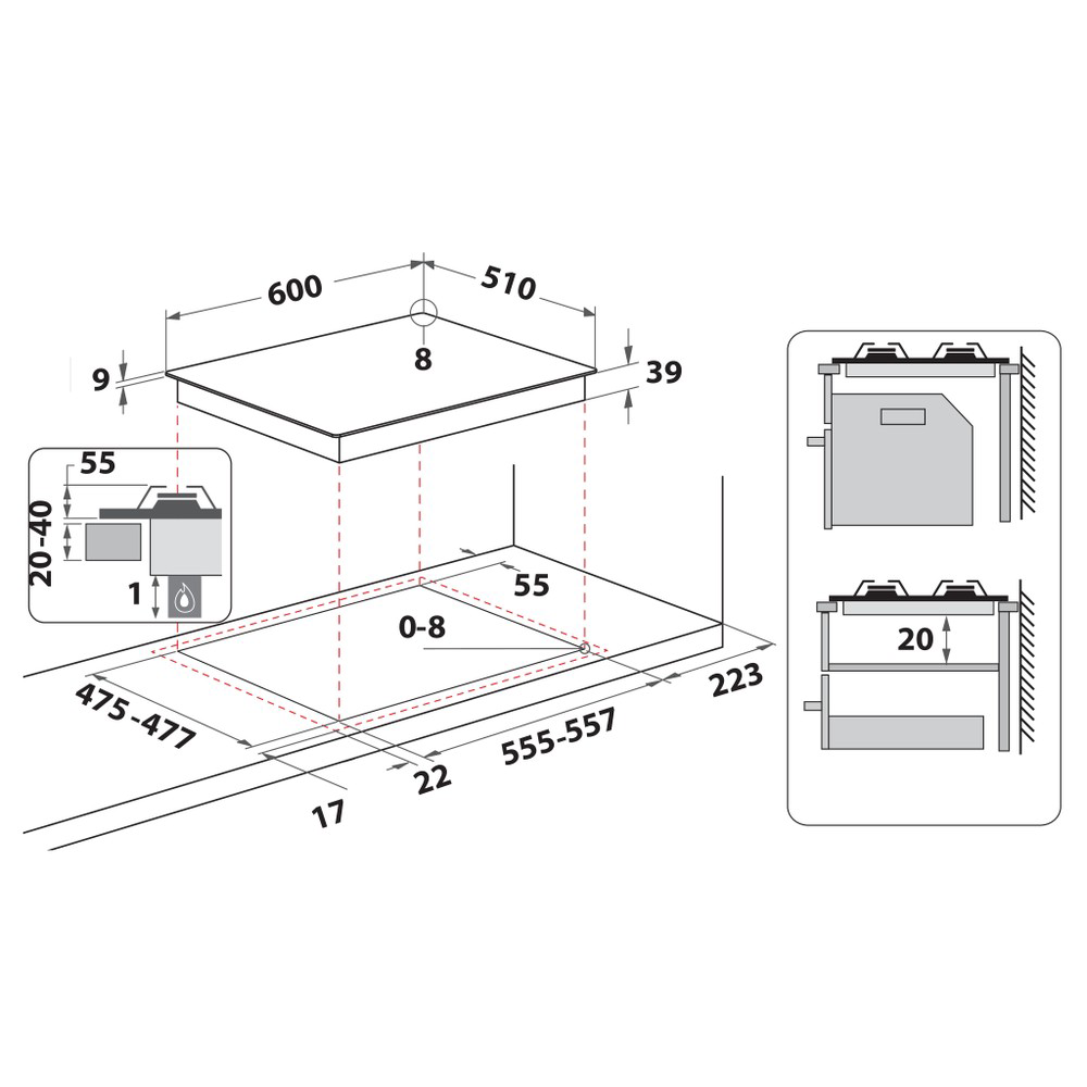 Table gaz Hotpoint : Gaz 4 feux – Image 3